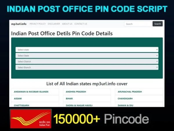 Indian Post Office Pin Code Php Script